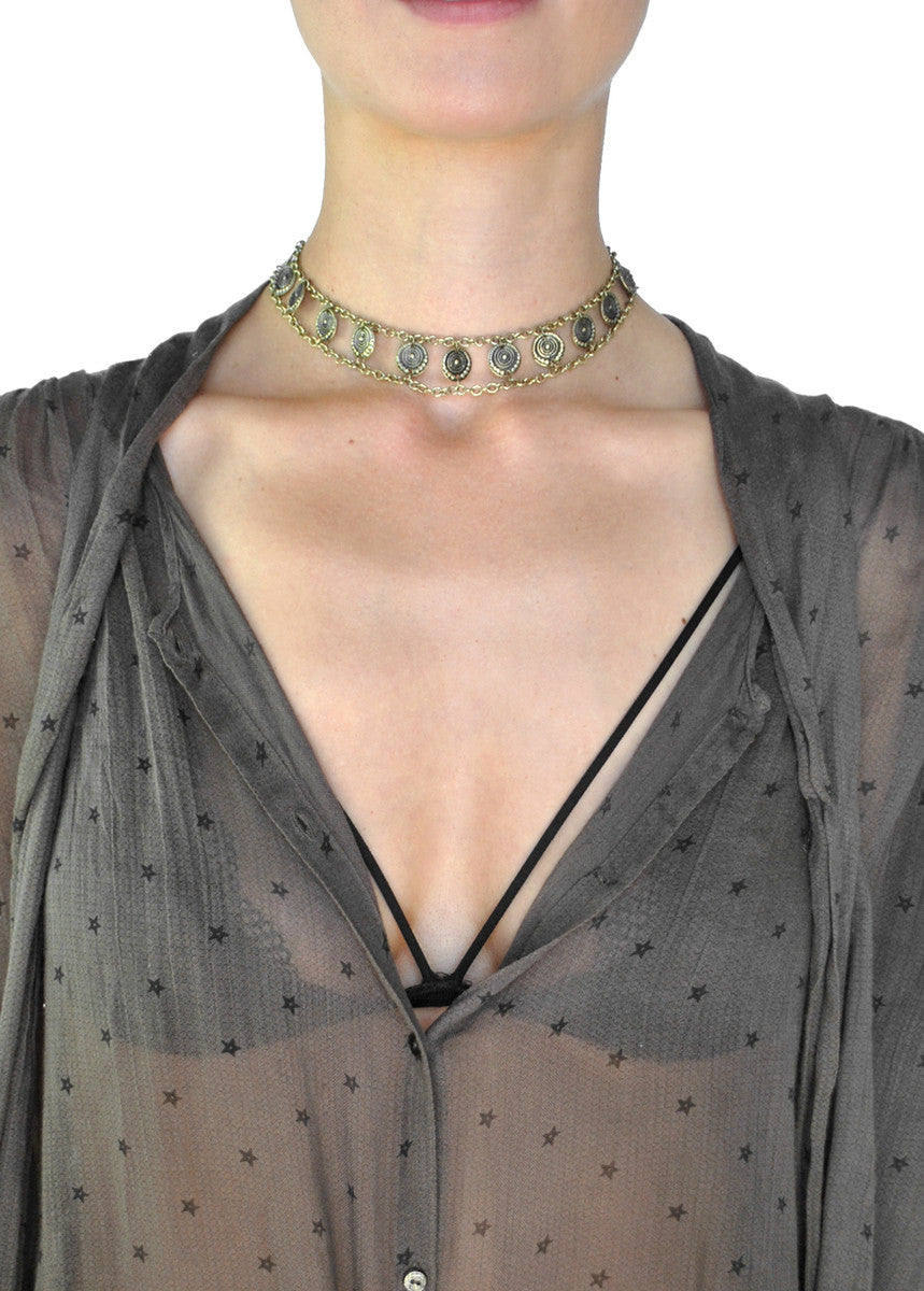 Hannah Coin Choker Necklace