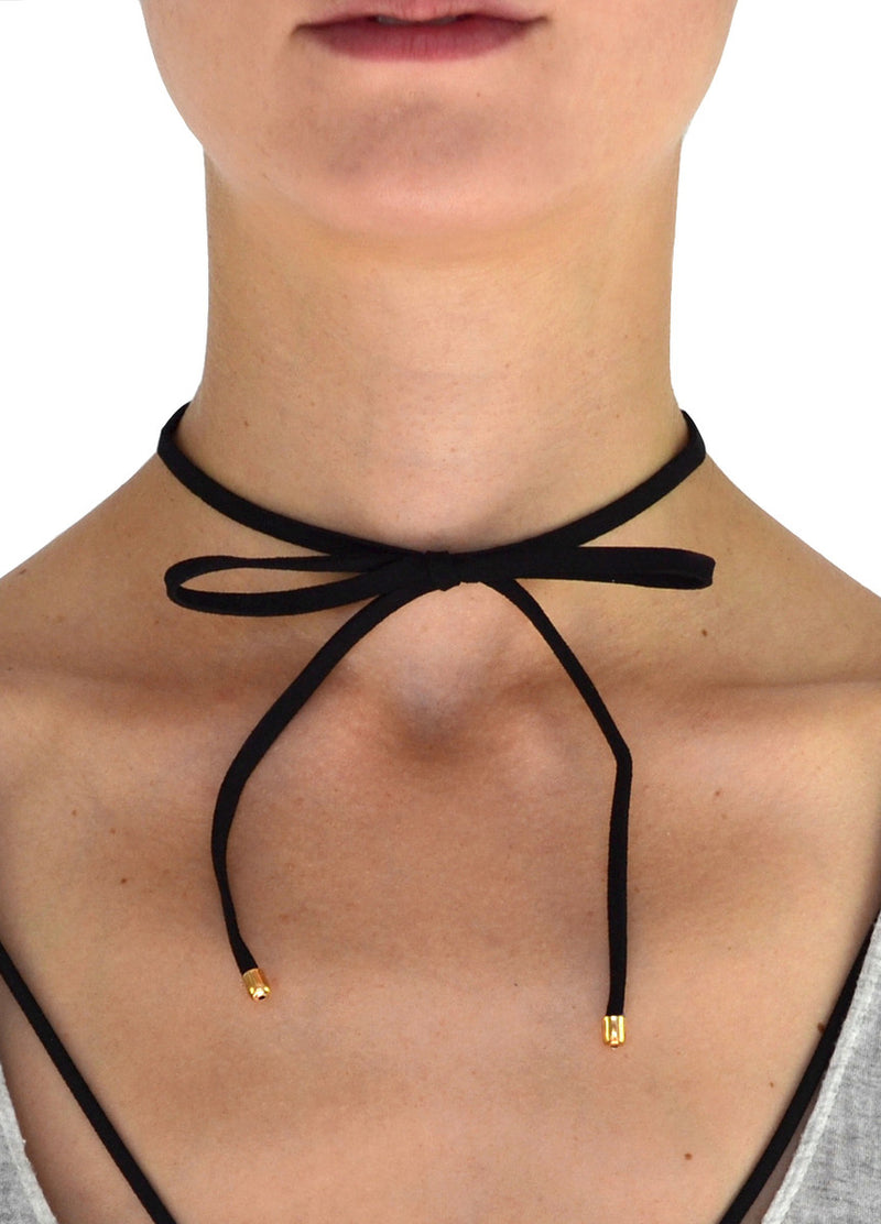 Black Suede Bow Tie Choker Necklace – Jewel Cult1