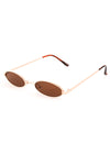 Tiny Oval Sunglasses Gold Brown