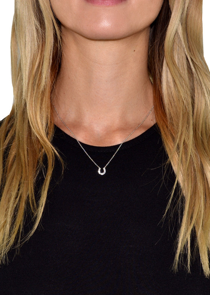 Lucky Crystal Horseshoe Necklace