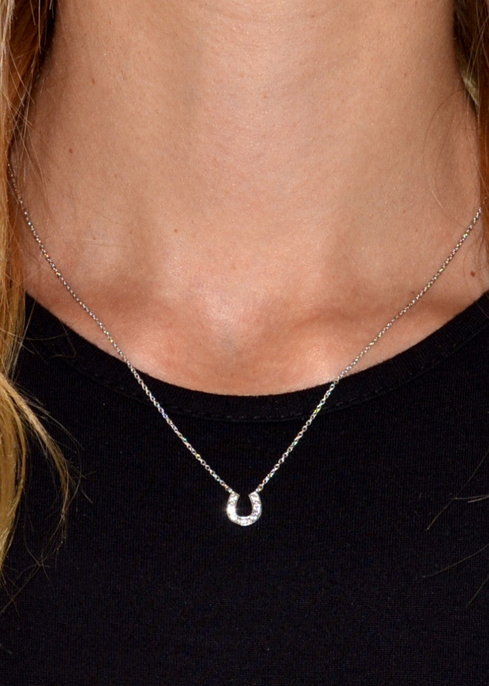 Lucky Crystal Horseshoe Necklace – Jewel Cult - Main Image