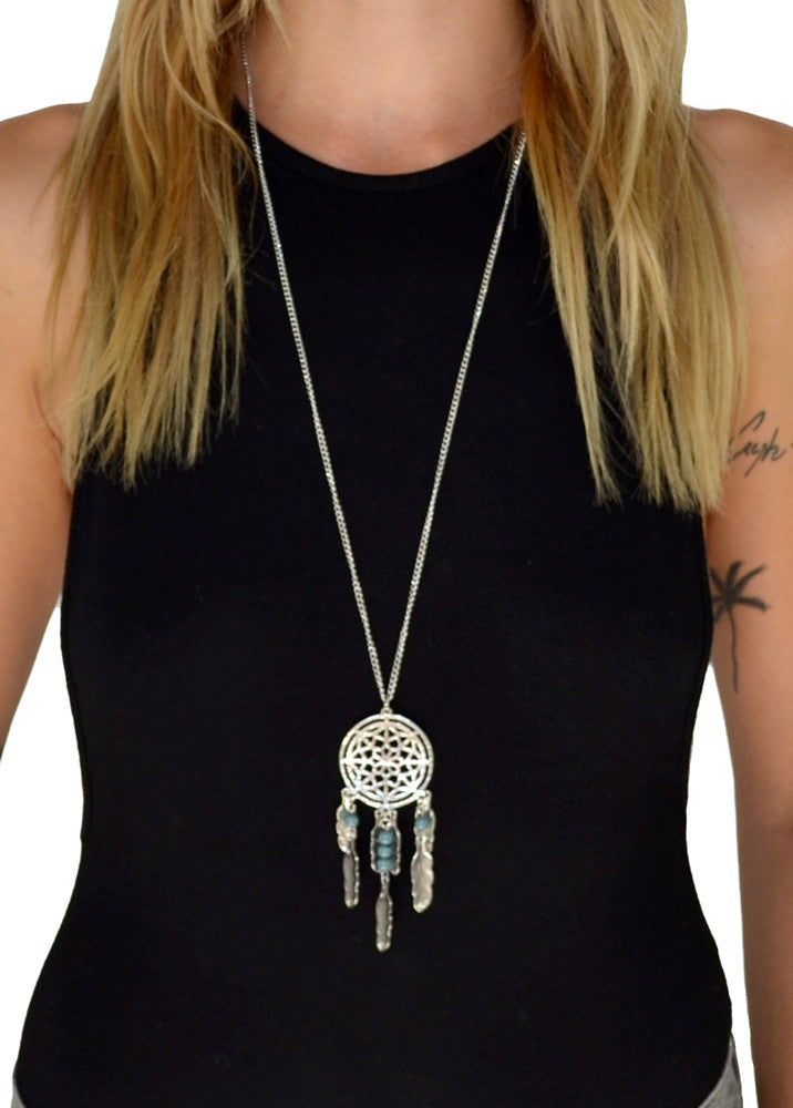 Aria Long Dreamcatcher Chain Necklace