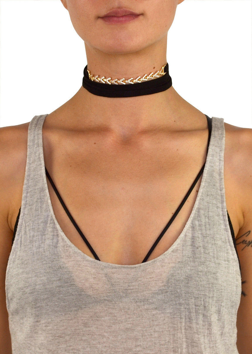 Nicole Crystal V Wrap Choker