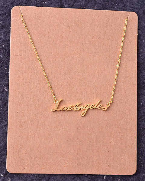 Los Angeles Script Pendant Necklace