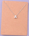 Dainty Initial Letter Alpha Pendant Necklace - A