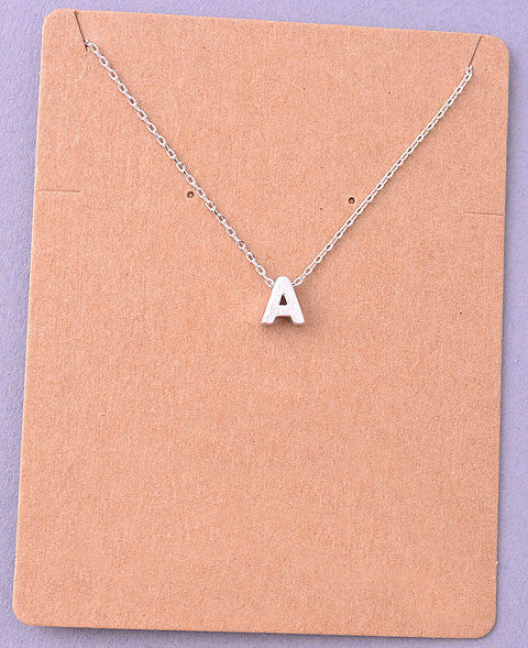 Dainty Initial Letter Alpha Pendant Necklace