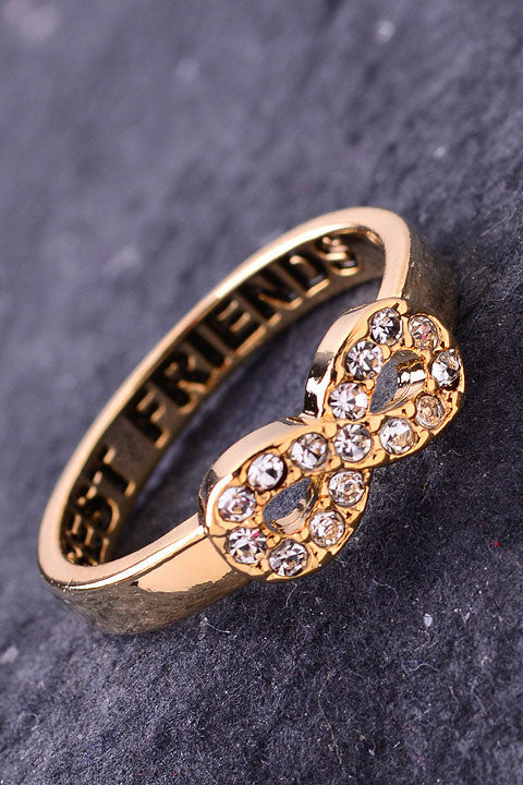 Best Friends Forever Crystal Infinity Ring Set