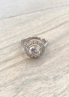 Diana Sterling Silver Round Crystal Ring