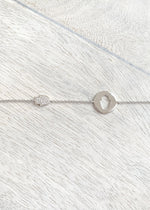 Sterling Silver Dainty Cutout Crystal Hamsa Bracelet