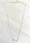 Crystal Sterling Silver Love Script Necklace - Gold
