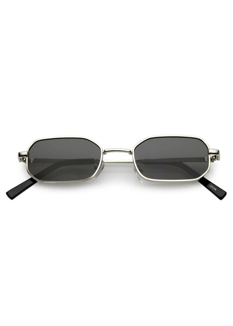 Tiny Rectangle Sunglasses - Silver