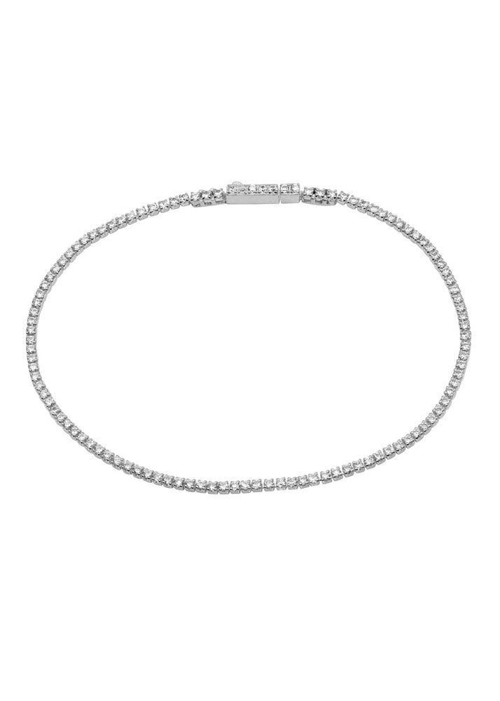Kimmie Dainty Sterling Silver Tennis Bracelet - Silver