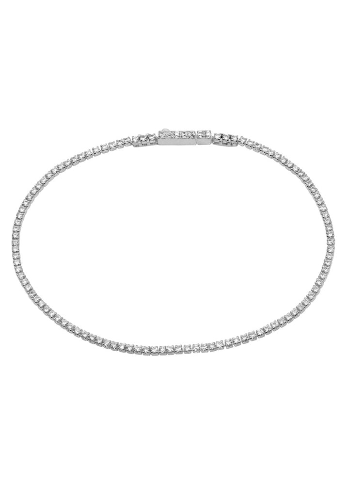 Crystal Sterling Silver Tennis Bracelet