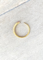 Dainty Crystal Snake Ring Gold Vermeil 