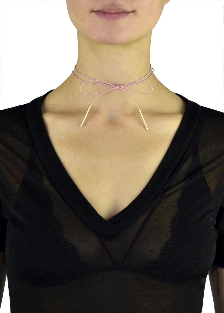 Love Spell Thin Wrap Bow Choker 