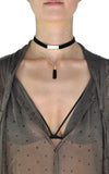 Velvet & Tassel Layered Choker Necklace Set