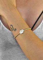 Crystal Hamsa Beaded Bracelet Gold