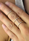 Dainty Crystal Bar Chain Linked Knuckle Ring