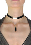 Velvet & Tassel Layered Choker Necklace Set