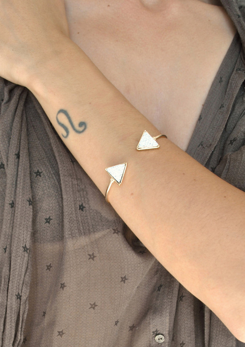 Dakota Druzy Triangle Cuff Bracelet