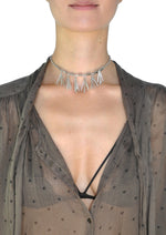 Rebekah Metal Fringe Choker Necklace Set