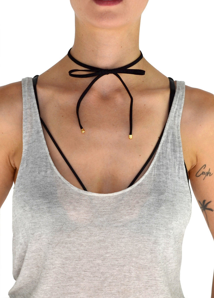 Black Suede Bow Tie Choker Necklace Jewel Cult 