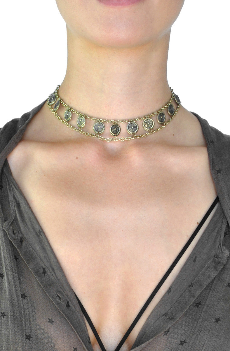 Hannah Coin Choker Necklace 