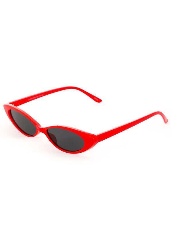 iLANURA Slim Retro Cat Eye Sunglasses Red One Size