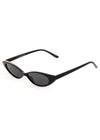 Thin Retro Cat Eye Sunglasses - Black