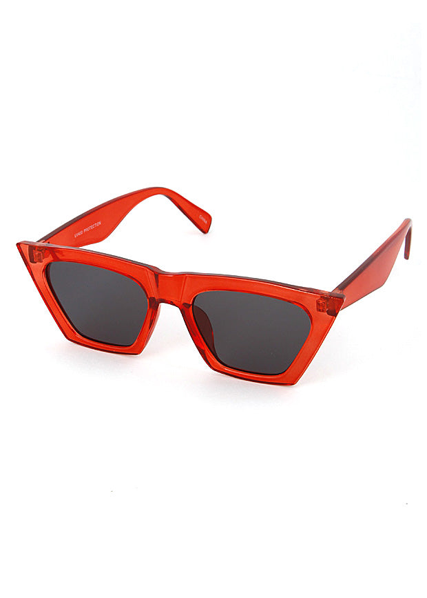 Squared Cat Eye Sunglasses Red