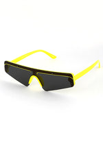 Slim Techno Rectangle Sunglasses Yellow