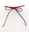 Burgundy Suede Bow Tie Choker Necklace 