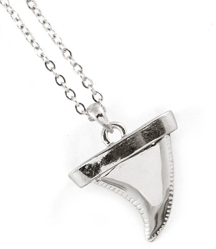 Metal Shark Tooth Pendant Necklace