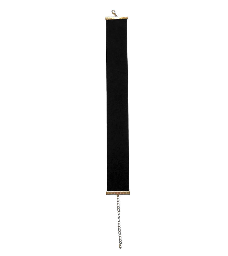 Extra Wide Black Velvet Choker Necklace 