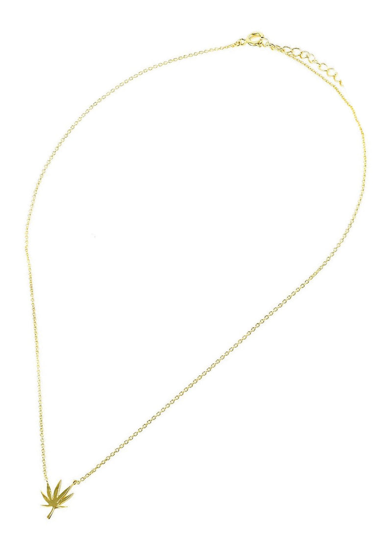 420 Mari Leaf Gold Necklace