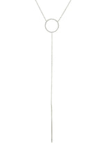 Crystal Circle Lariat Necklace