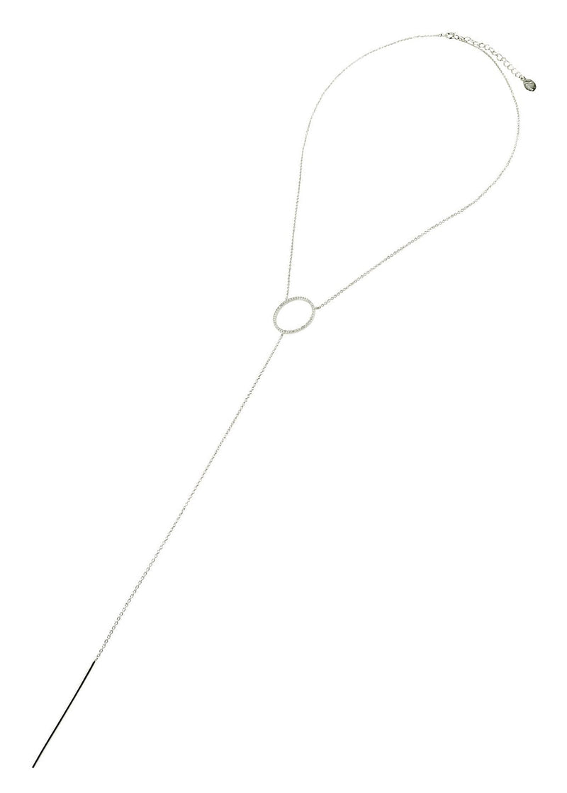 Crystal Circle Lariat Necklace