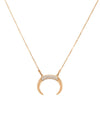 Nadine Crescent Horn Crystal Necklace - Rose Gold