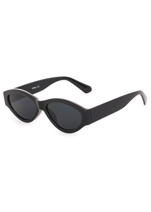 Kendall Slim Oval Sunglasses Black