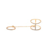 Dainty Crystal Bar Chain Linked Knuckle Ring