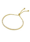 Crystal Tennis Sterling Silver Pull Bracelet - Gold