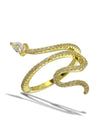 Gold Crystal Snake Ring 
