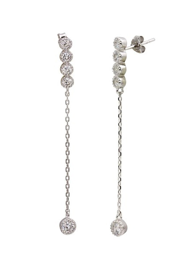 Delicate Crystal Drop Sterling Silver Earrings