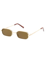 Tiny Rectangle Sunglasses - Gold / Brown Lens