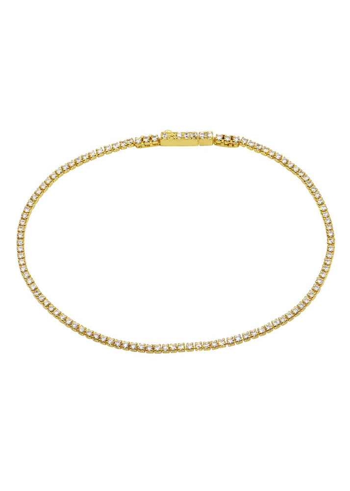 Kimmie Dainty Sterling Silver Tennis Bracelet - Gold