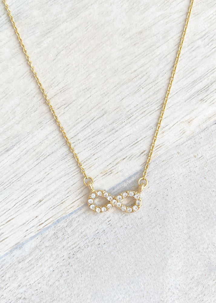 Dainty Crystal Infinity Necklace