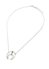 Cutout Crystal Crescent Horn Necklace