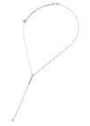 Erin Dainty Crystal Lariat Necklace - Silver