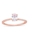 Rose Gold Sterling Silver CZ Oval Ring