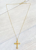 Royals Jeweled Cross Necklace